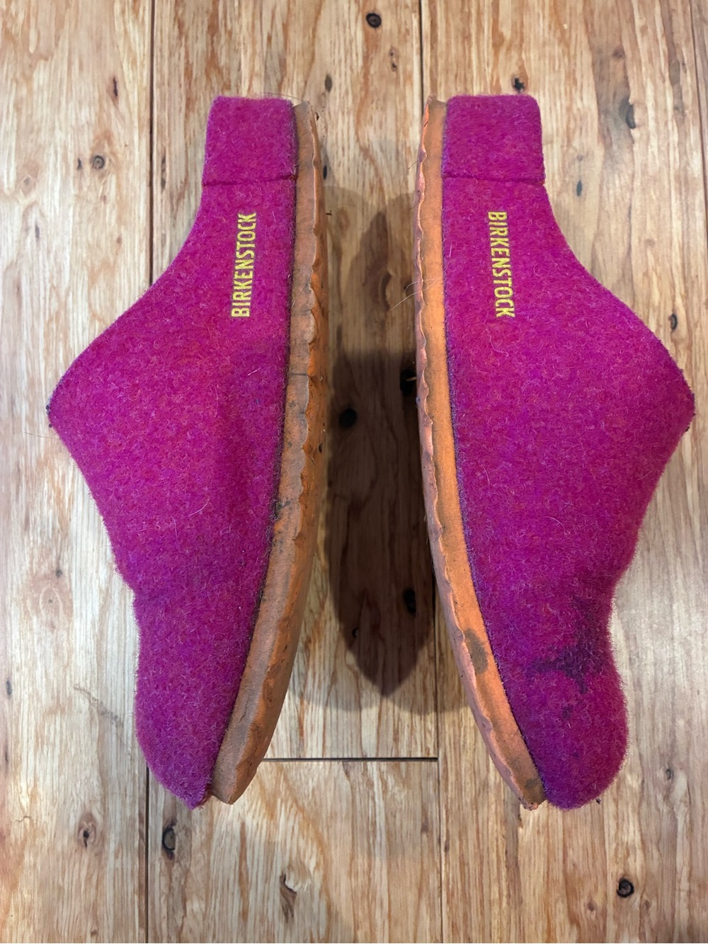 Birkenstock Amsterdam Magenta Wool Clog Slides Size 39